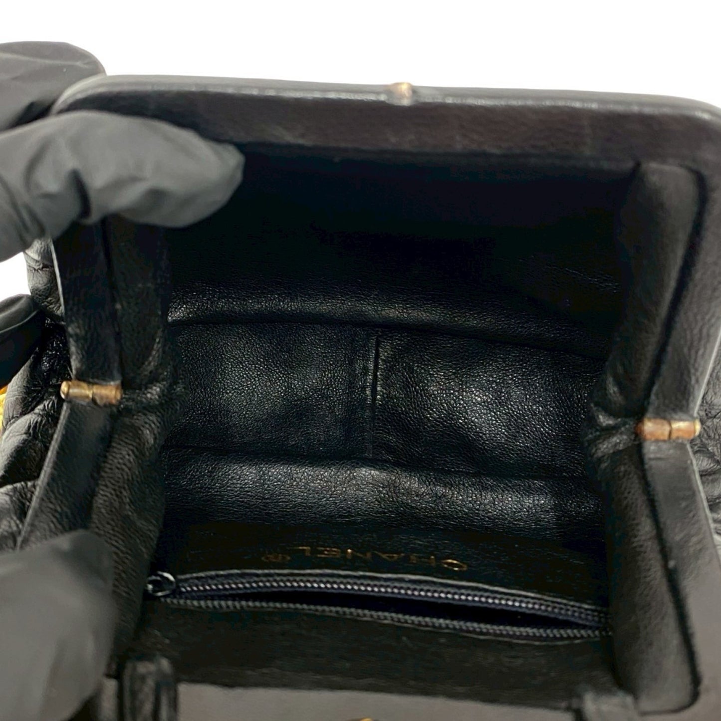 Chanel Matelasse Coco Lambskin Leather Clasp Chain Mini Shoulder Bag