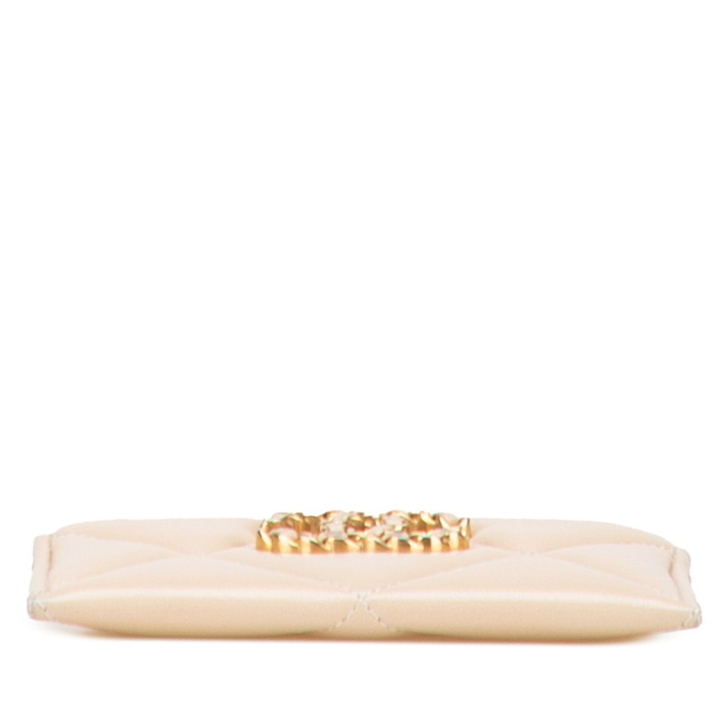 Chanel Coco Mark Matelasse Business Card Case/Card Case/Pass Case Beige Lambskin