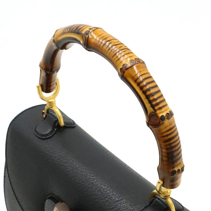 Gucci Bamboo Handbag/Shoulder Bag In Black Leather