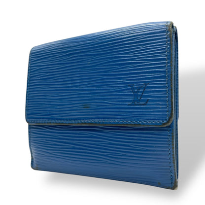 Louis Vuitton Louis Vuitton Tri-Fold Wallet Epi Leather Porte Monnaie Bi-E Carte Credit M63485 Blue