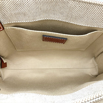 Chlo Chloe Woody Small Tote Bag Cotton Leather 04217565 Brown