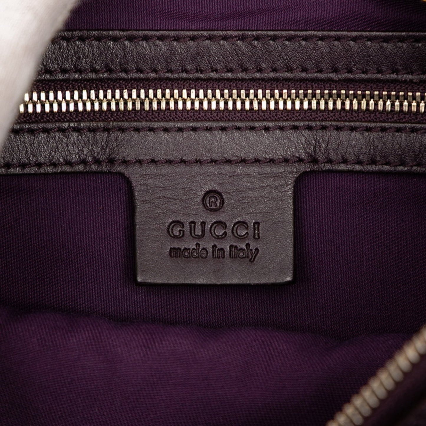 Gucci Horsebit One-Shoulder Bag 145764 Purple Leather