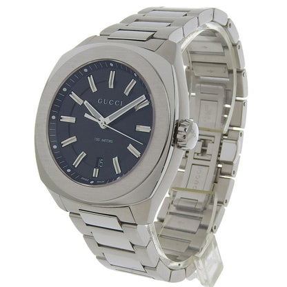 Gucci Date 100M Ya142201 142 2 Black Dial Stainless Steel Quartz Watch With Battery