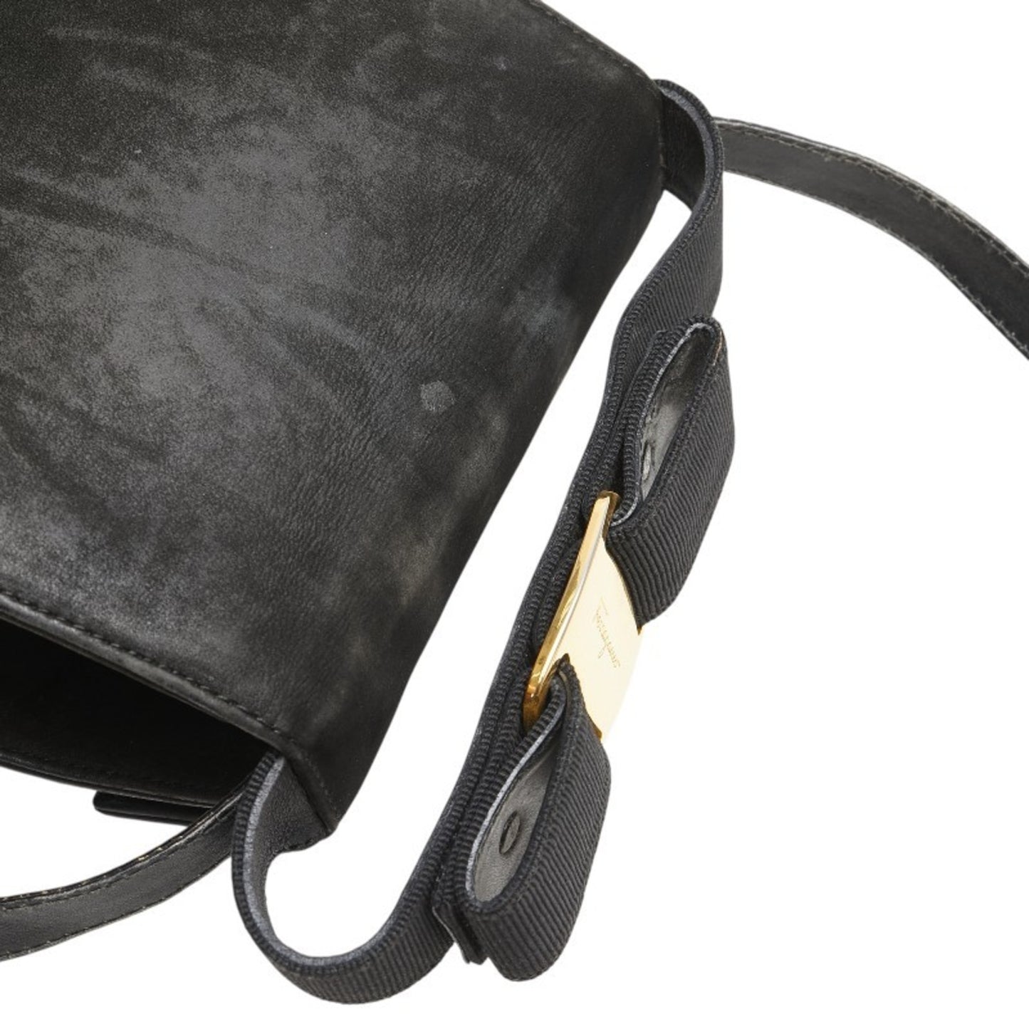 Salvatore Ferragamo Vara Ribbon Handbag/Shoulder Bag 2Way Bc213104 Brown Nubuck Leather