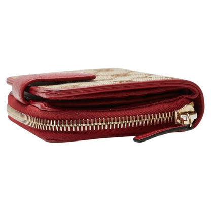 Gucci Gg Canvas Long Wallet 346056 Beige Red
