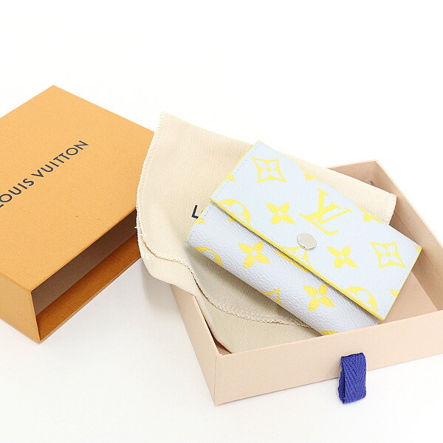 Louis Vuitton Victor Wallet Monogram Glow Canvas Gray/Yellow M14764 Compact Unused