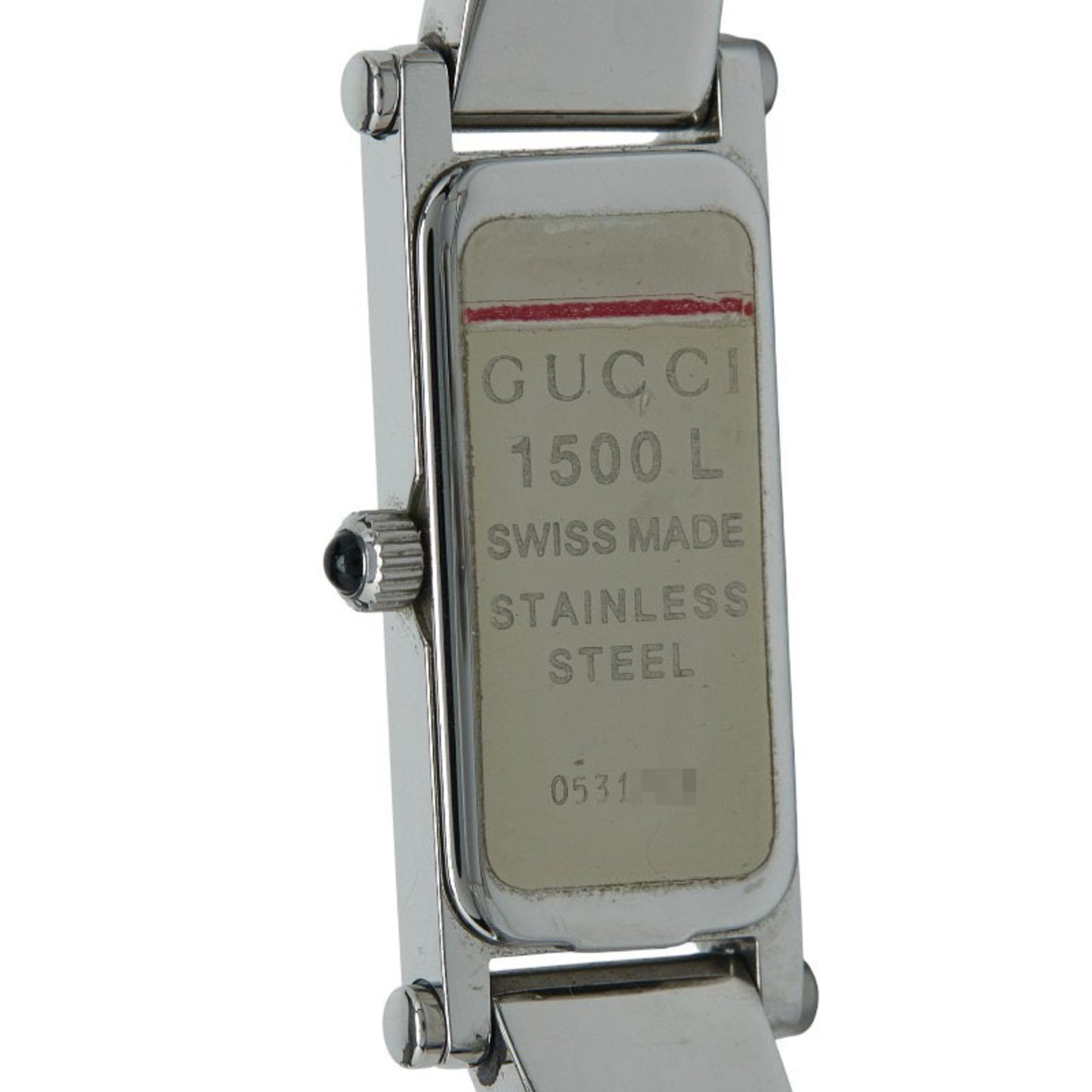 Gucci Bangle Watch 1500L Quartz Black Dial Stainless Steel