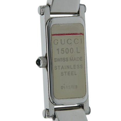 Gucci Bangle Watch 1500L Quartz Black Dial Stainless Steel