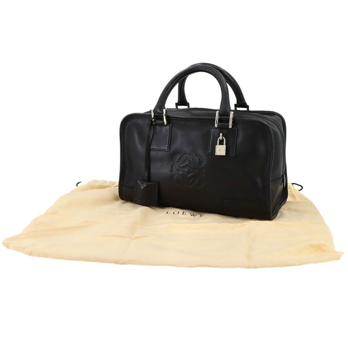Loewe Amazona 28 Handbag In Black Leather