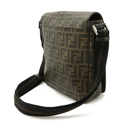 Fendi Zucca Pattern Shoulder Bag In Pvc And Leather