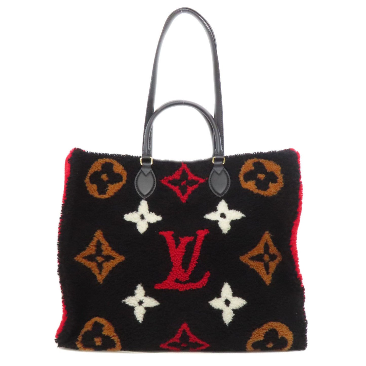 Louis Vuitton M55421 Monogram Teddy On The Go Gm Tote Bag In Shearling