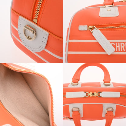 Christian Dior Vibe Small Bowling Bag In Orange/White