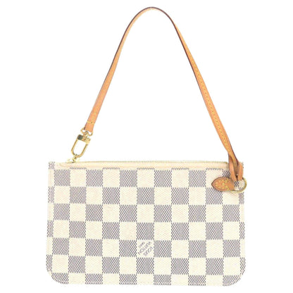 Louis Vuitton Neverfull Pouch Pm Damier Azur White Lv 1304 Louis Vuitton