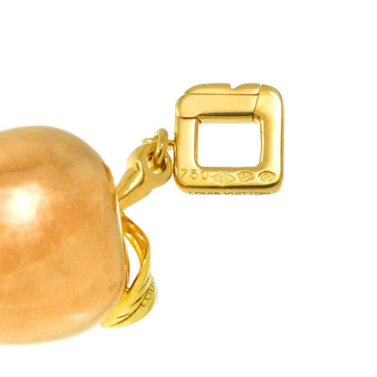 Louis Vuitton Apple Motif Pendant Top In 18K Pg/Yg Pink/Yellow Gold 750 Charm