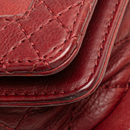 Chanel Boy Chanel Coco Mark Chain Shoulder Bag In Wine Red