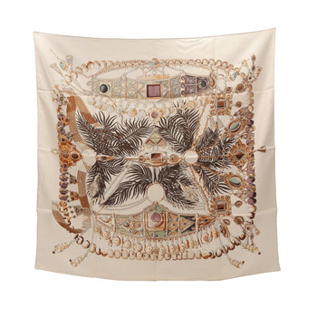 Herms Hermes Carr 90 Terres Precieuses Silk Scarf For Women
