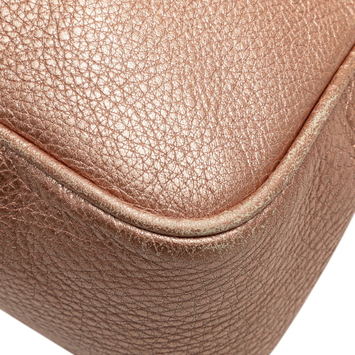 Gucci Soho Interlocking G Tassel Chain Shoulder Bag 308983 Pink Gold Leather