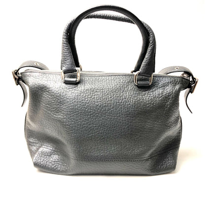 Coach 21140 Textured Legacy Bag Shoulder Bag Charcoal Gray Gray Fuchsia Pink