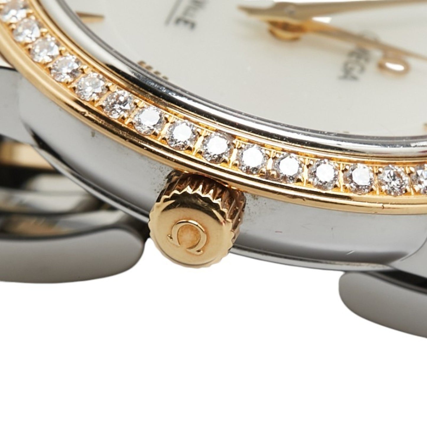 Omega De Ville Prestige Diamond Bezel Watch 413.25.27.60.05.001 Quartz White Dial Stainless Steel