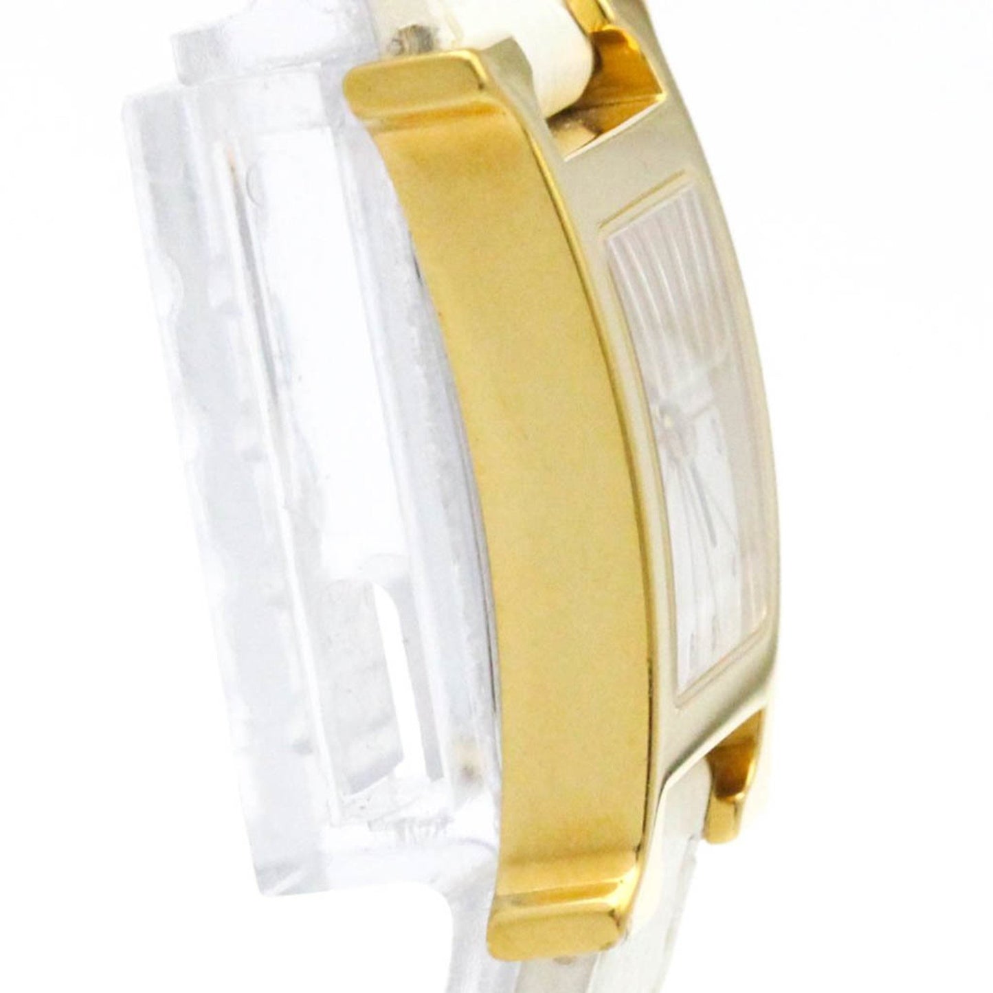 Hermes H Watch Gold Plated Leather Quartz