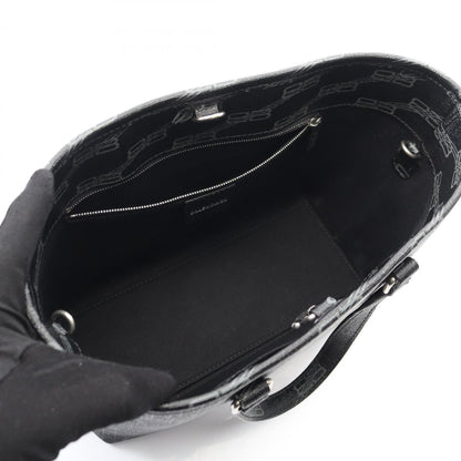 Balenciaga Signature Small Shopper Handbag In Coated Canvas