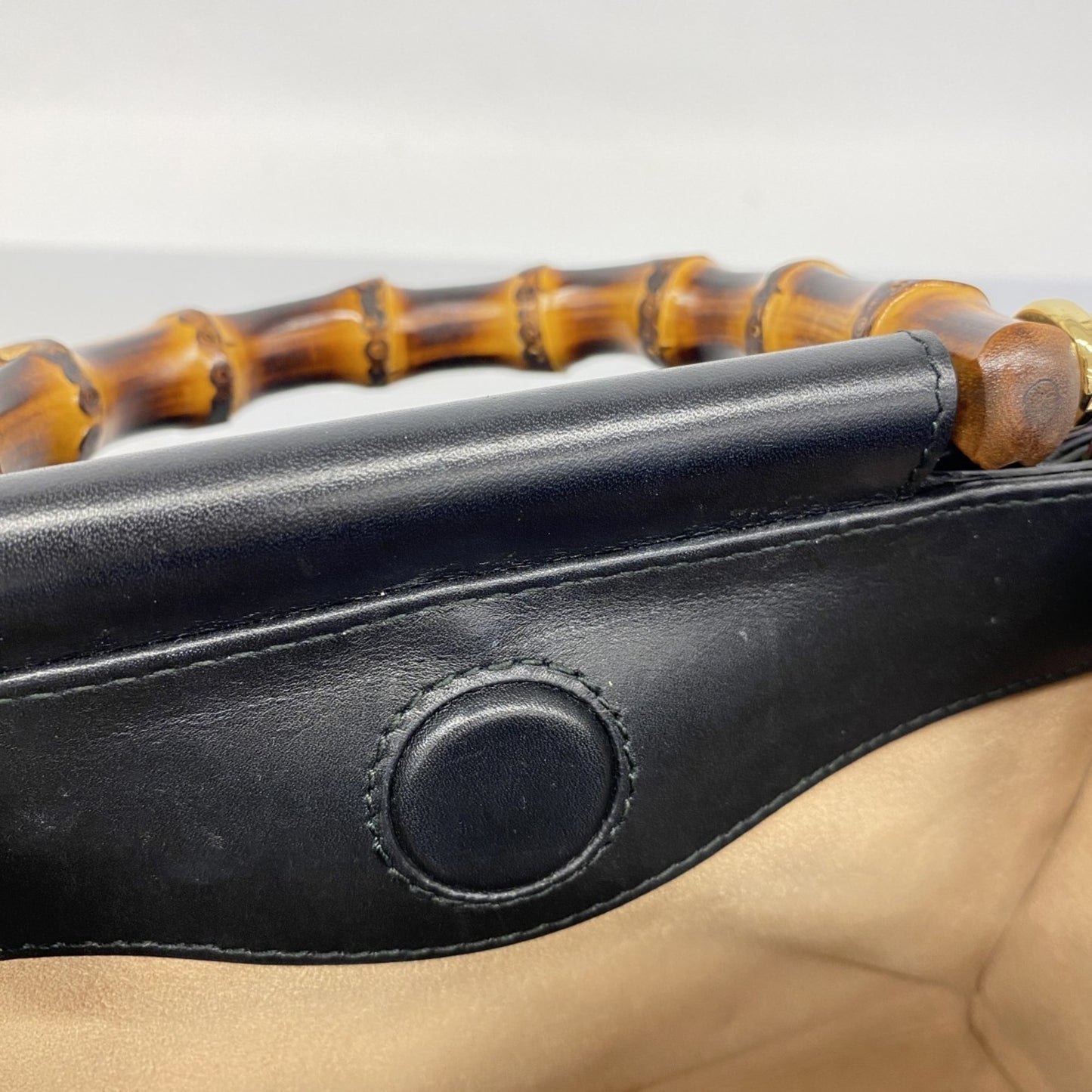 Gucci Bamboo Handbag 470271 Leather Black 2-Way Bag