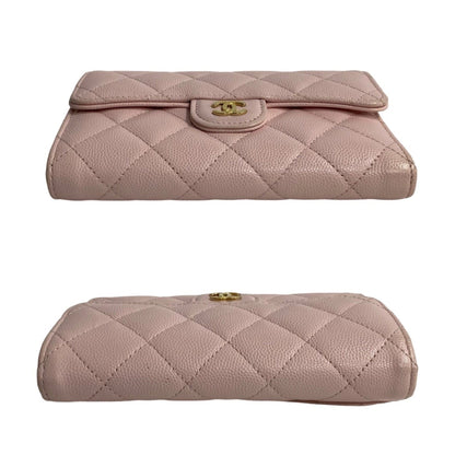Chanel Matelass Leather Caviar Bifold Wallet With Coco Mark