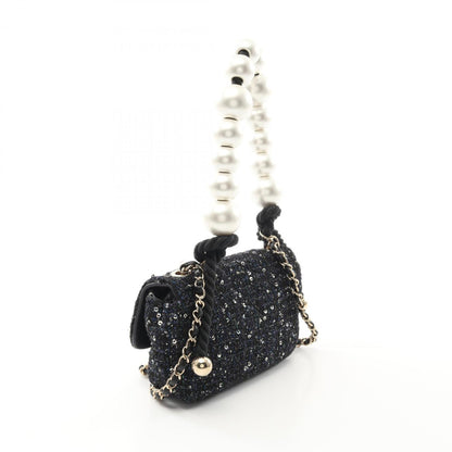 Chanel Coco Mark Faux Pearl Shoulder Bag Fabric