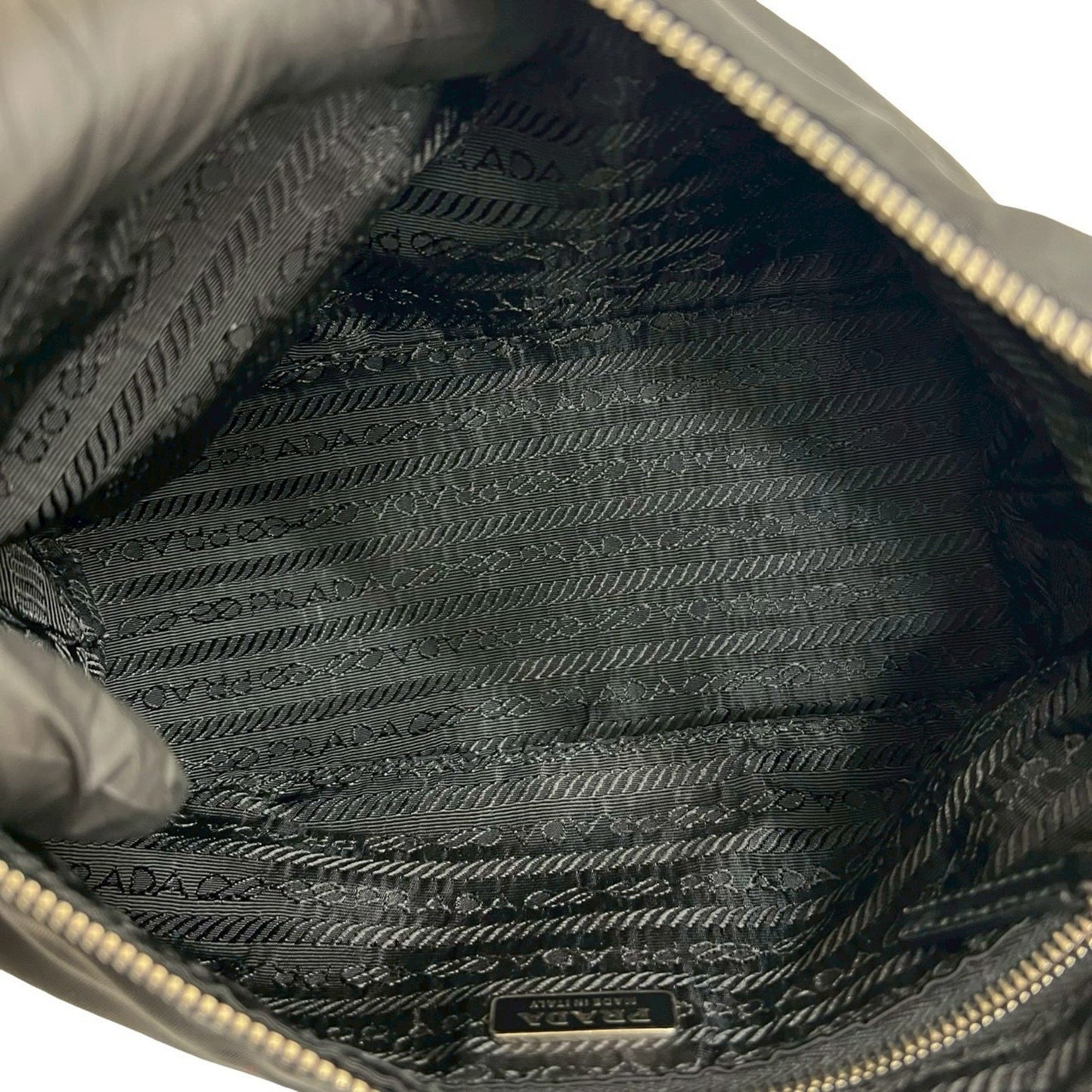 Prada Triangle Logo Tessuto Nylon And Leather Handbag/Semi-Shoulder Bag