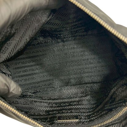 Prada Triangle Logo Tessuto Nylon And Leather Handbag/Semi-Shoulder Bag