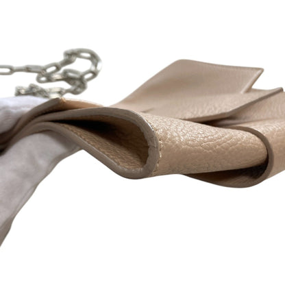 Maison Margiela Mm6 Grained Leather Chain Shoulder Bag In Pink Beige