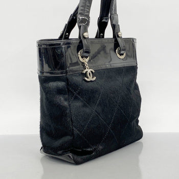 Chanel Paris-Biarritz Tote Bag In Black Patent Leather