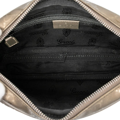 Gucci Gg Imprime Shoulder Bag 201447 Bronze Brown Nylon Leather