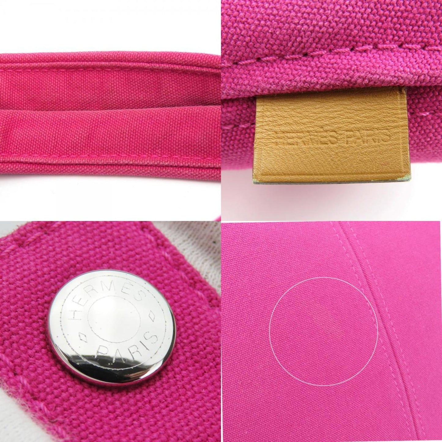 Hermes Tote Bag Panier De Plage Mm Canvas Hot Pink