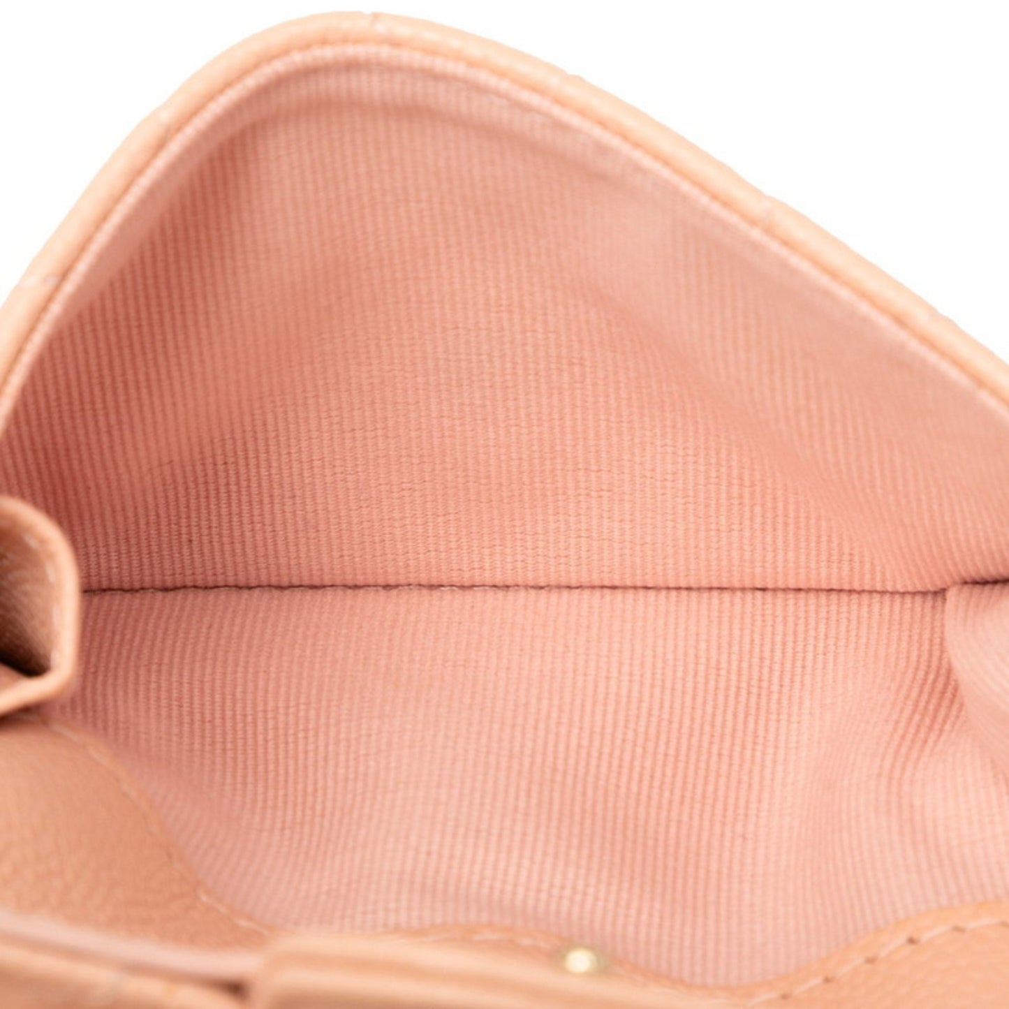 Chanel Matelasse Coco Mark Tri-Fold Wallet In Pink Caviar Skin