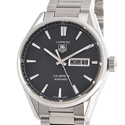 Tag Heuer Men'S Carrera Calibre 5 Automatic Watch With Black Dial And Stainless Steel Case