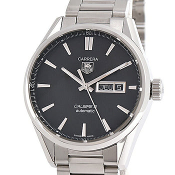Tag Heuer Men'S Carrera Calibre 5 Automatic Watch With Black Dial And Stainless Steel Case