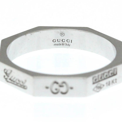 Gucci Octagonal Ring White Gold (18K) Fashion No Stone Band Ring Silver