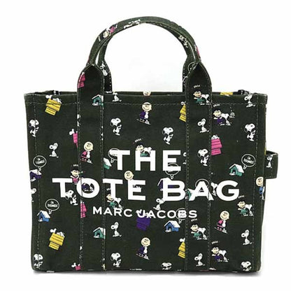 Marc Jacobs X Peanuts Collaboration: The Tote Canvas Tote Bag In Khaki Green.