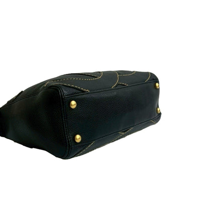 Chanel Double-Face Coco Mark Stitched Caviar Leather Handbag