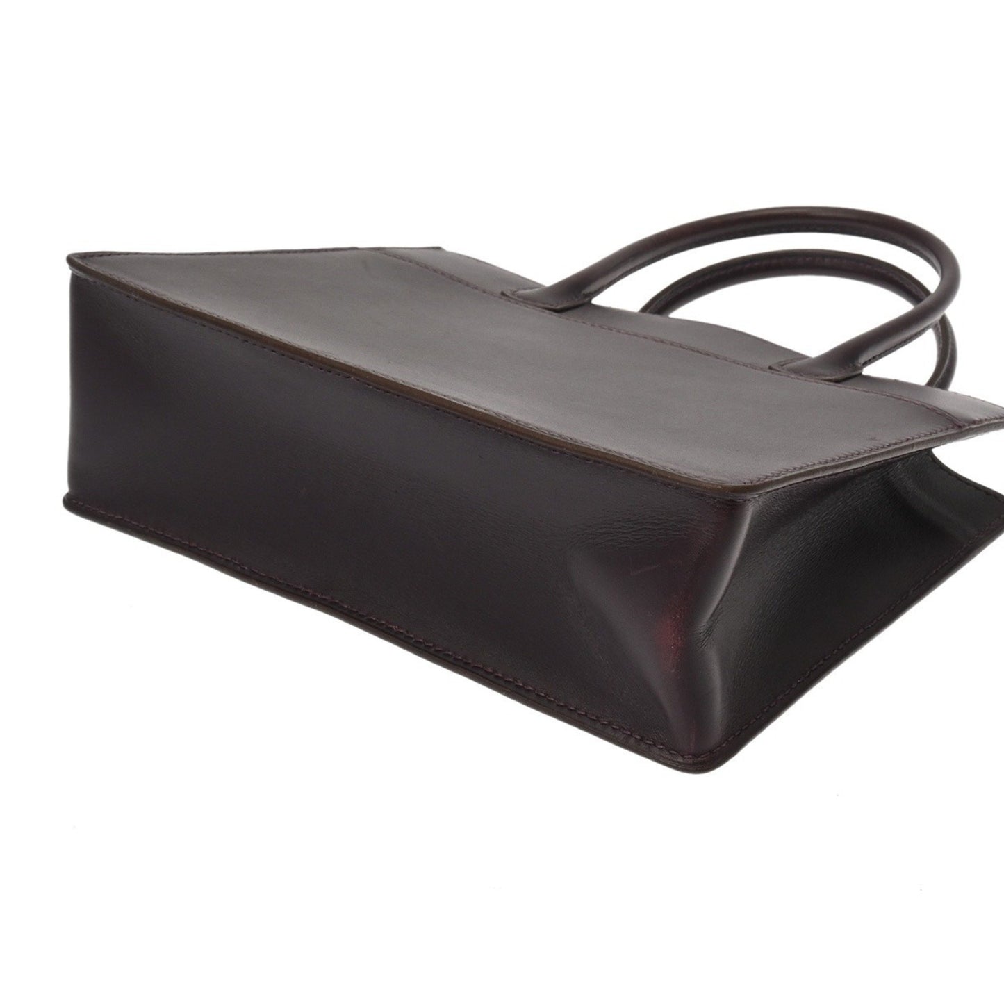 Hermes White Bass Tpm Raisin (F Stamp) (Circa 2002) Women'S Box Calf Scarf Handbag