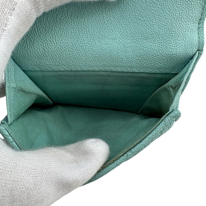 Chanel Boy Chanel Mint Tri-Fold Wallet Blue