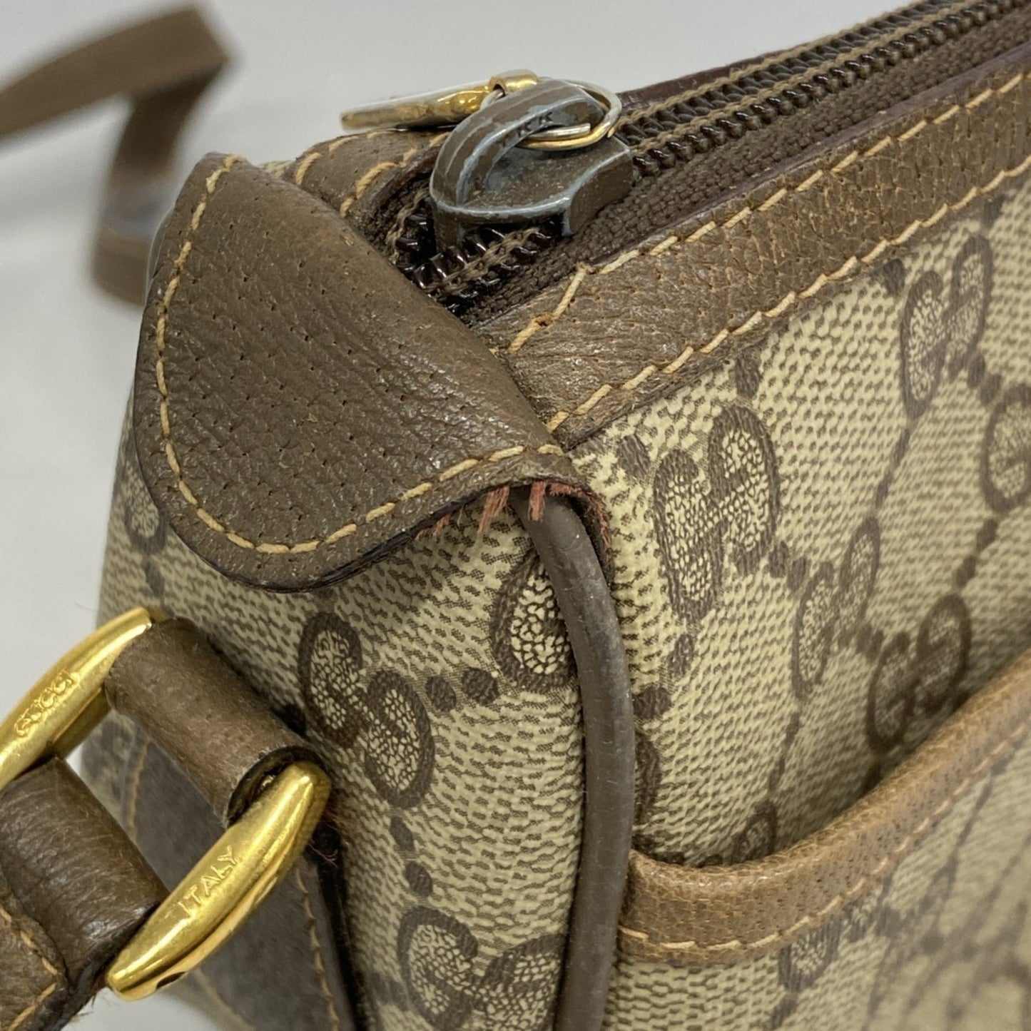 Gucci Gg Supreme Sherry Line Shoulder Bag 89 02 032 Brown