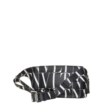 Valentino Body Bag Waist Shoulder Black Leather