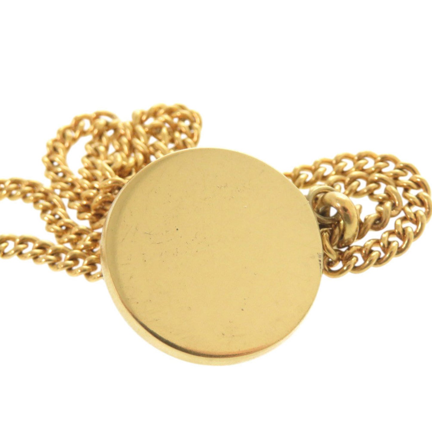 Celine Vintage Metal Faux Pearl Gold Necklace 1532 Celine