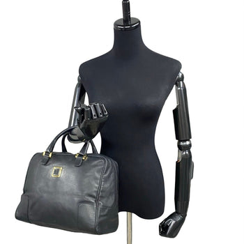 Loewe Anagram Logo Hardware Leather Genuine Handbag Tote Bag Mini Boston Black 155-3