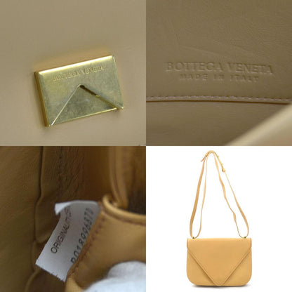 Bottega Veneta Shoulder Bag Mount Envelope Leather Beige Gold