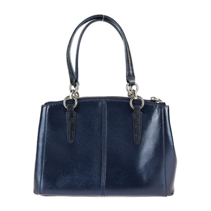 Coach Christy Handbag F55515 Leather Metallic Blue Shoulder Bag