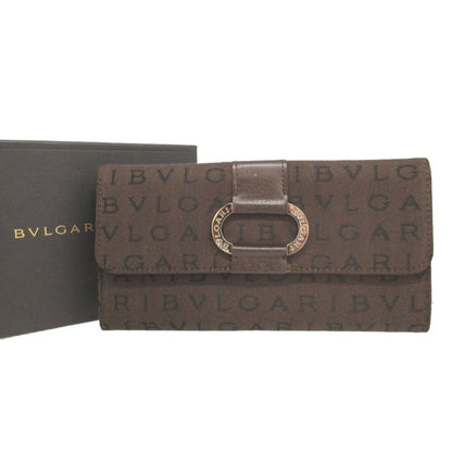 Bvlgari Canvas Brown Double Long Wallet 0111Bvlgari