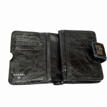 Chanel 2.55 Black Leather Wallet Bi-Fold